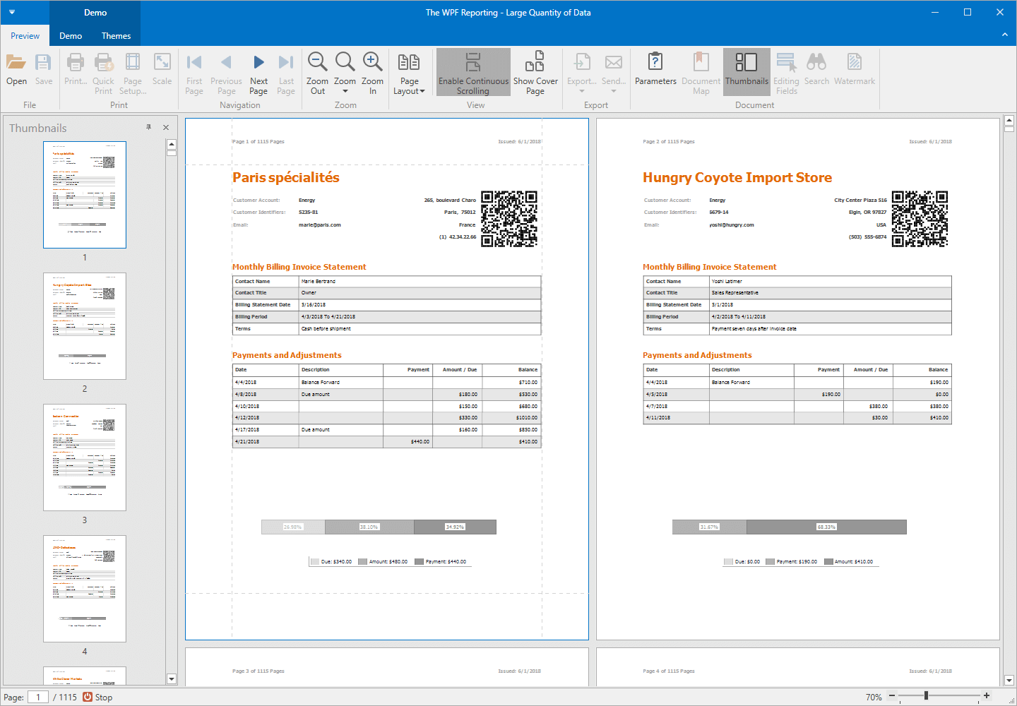 DevExpress WPF Report Viewer