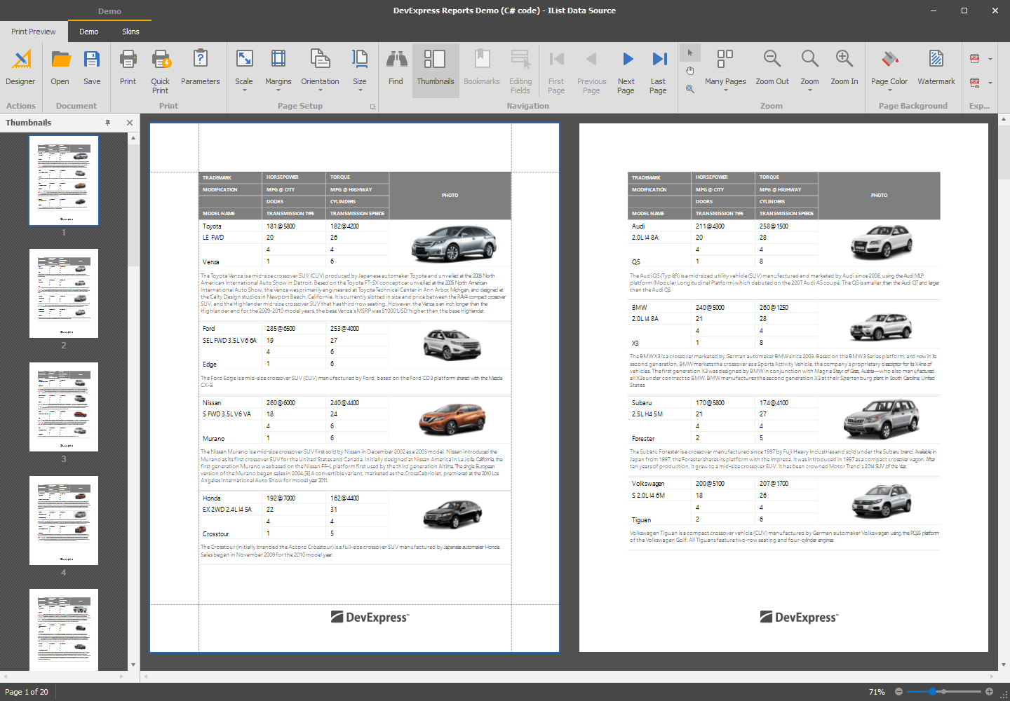 DevExpress WinForms Reporting Preview