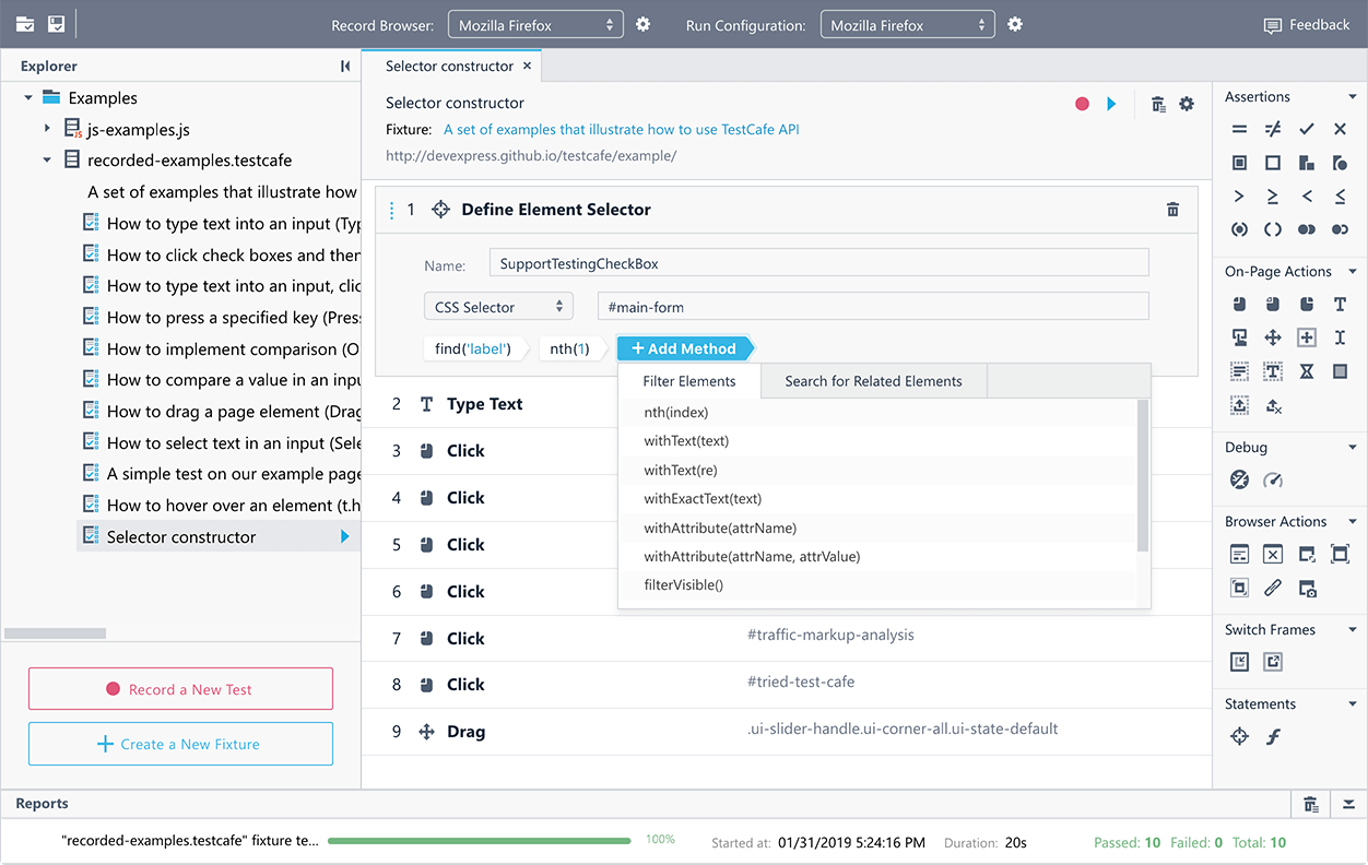 DevExpress Testcafe Save Time with Auto Selectors