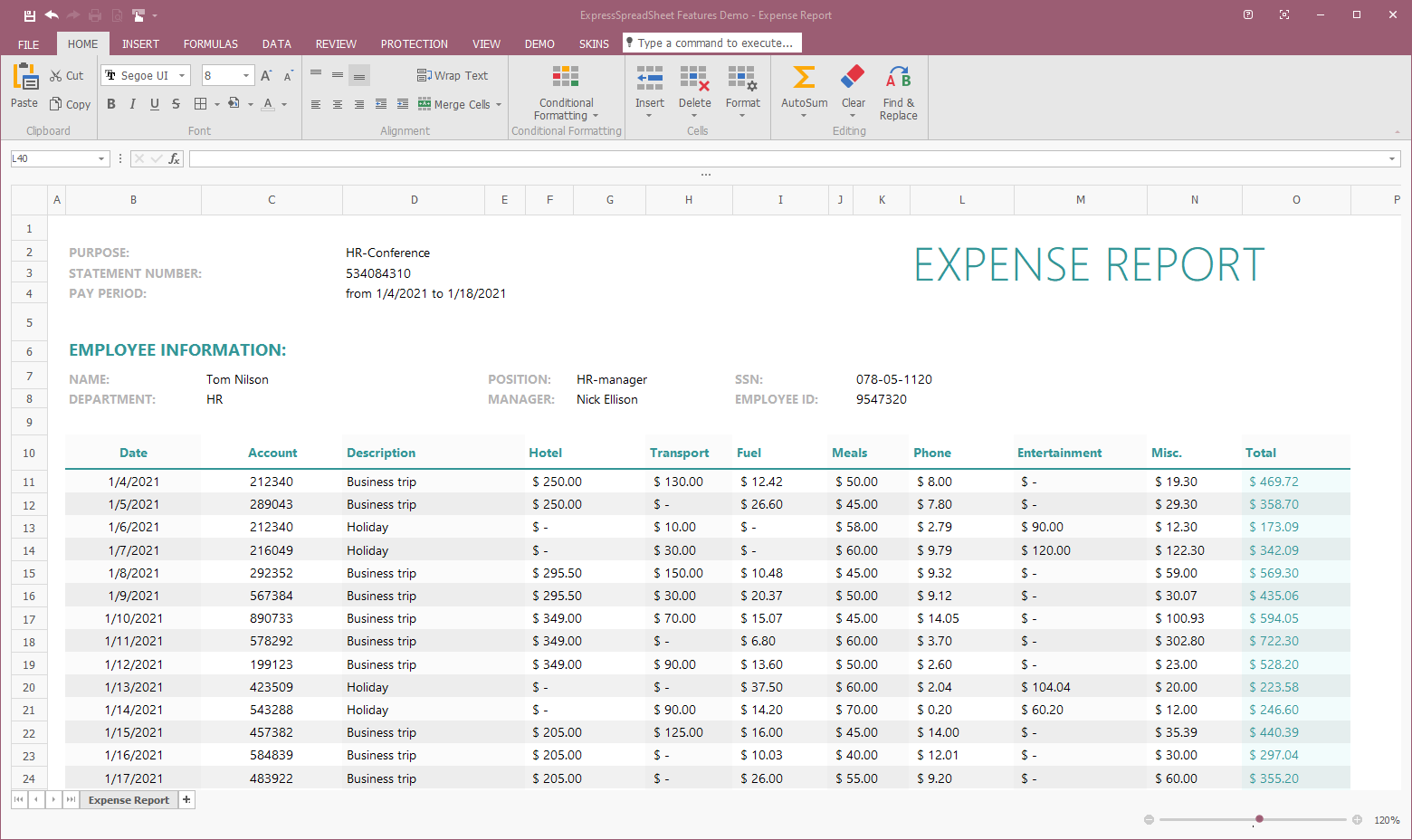 DevExpress VCL Spreadsheet