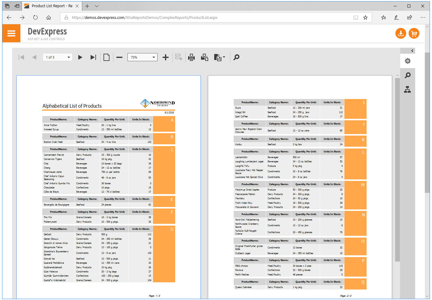 DevExpress Web Reporting Preview
