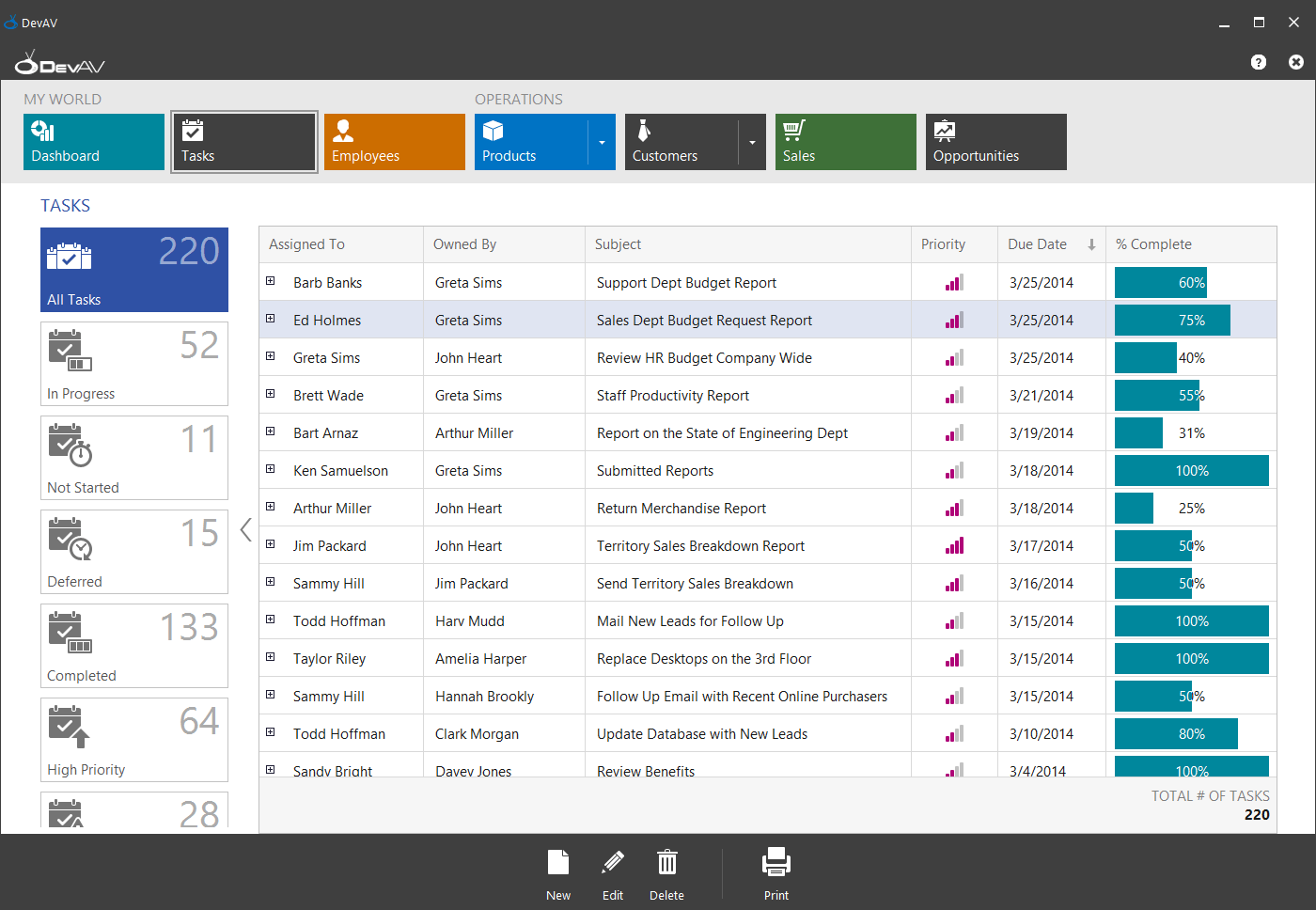 DevExpress WinForms Grid Master Detail Tile bar